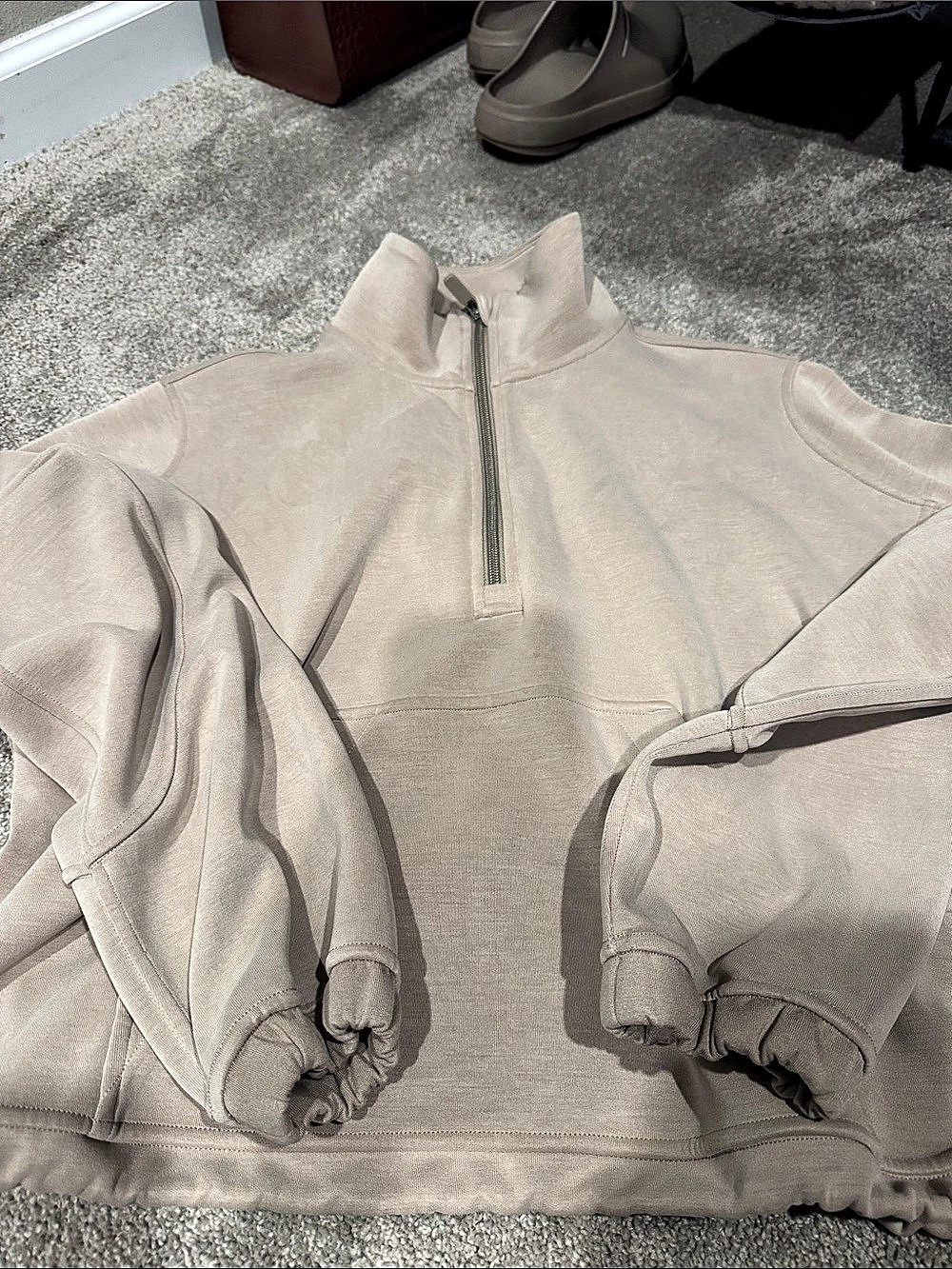 lululemon Scuba Oversized Half-Zip Hoodie Beige Size 6